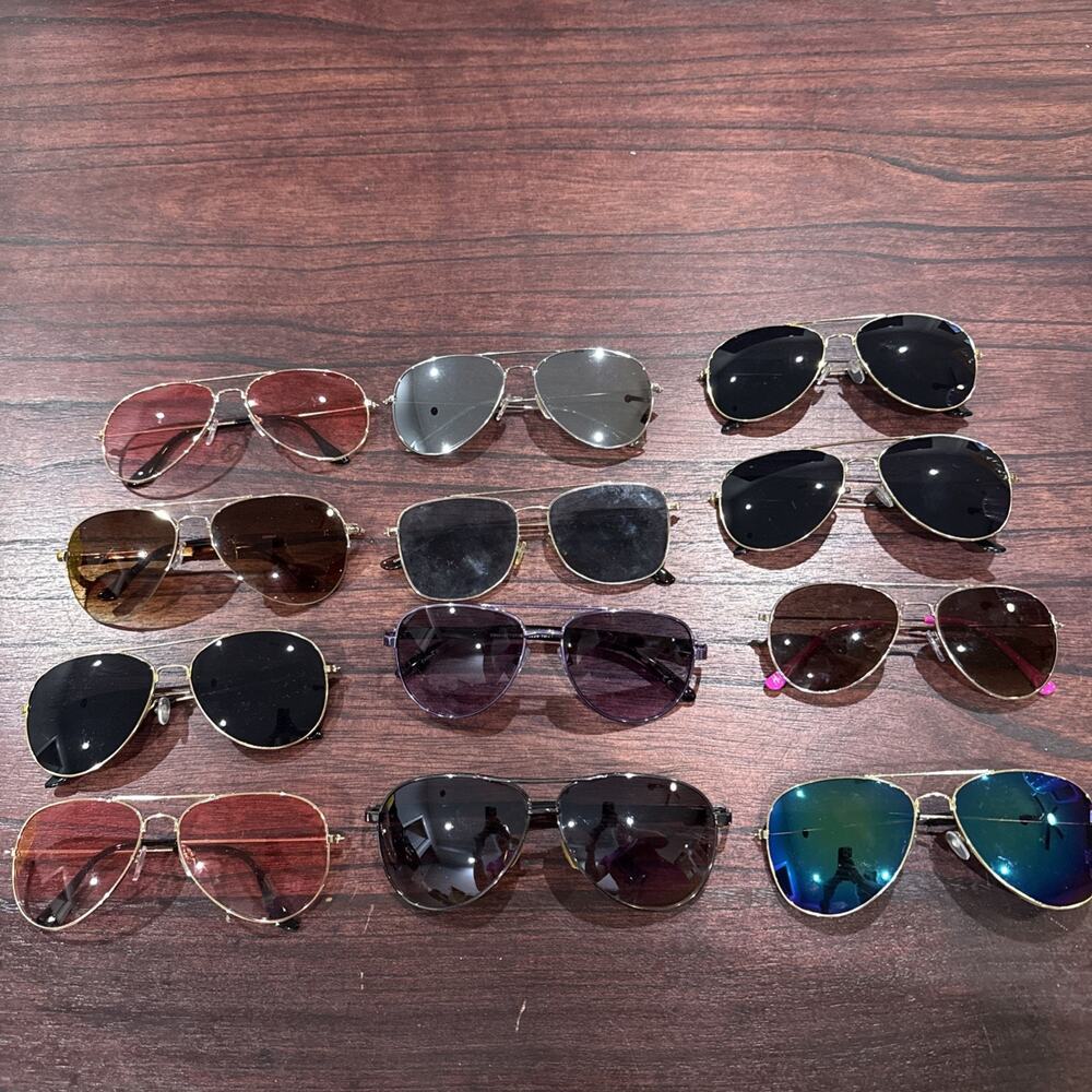 Lot Of 12 Unbranded Aviator Sunglasses Unisex Mens Women’s G8